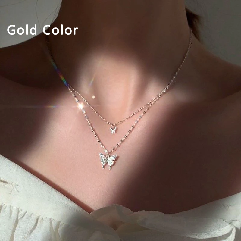 Trendy Rhinestone Butterfly Necklace - Image 8